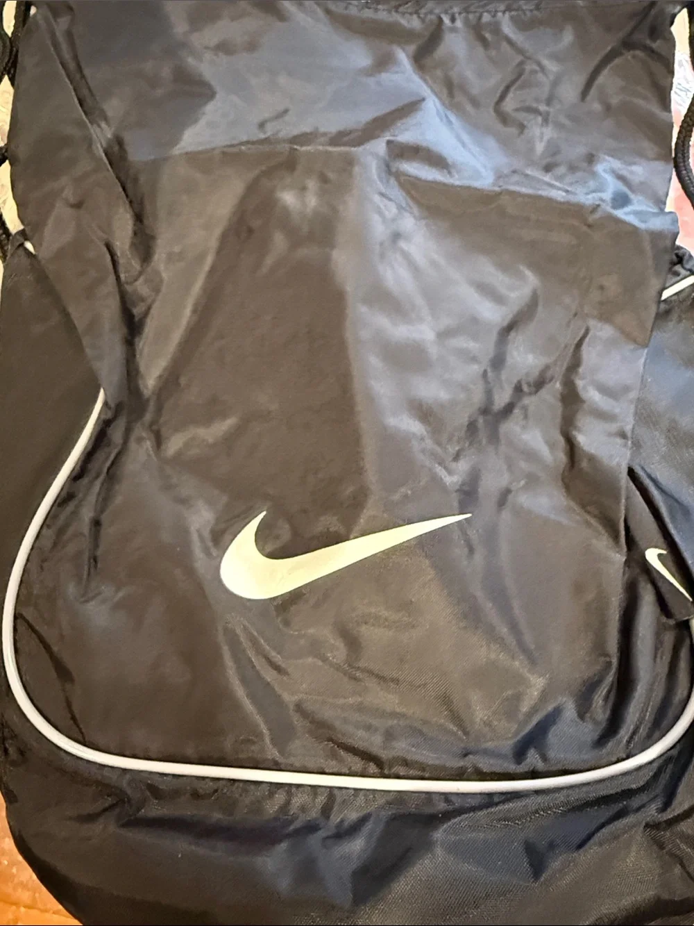 Nike Black Gym Sack with White Swoosh Accent